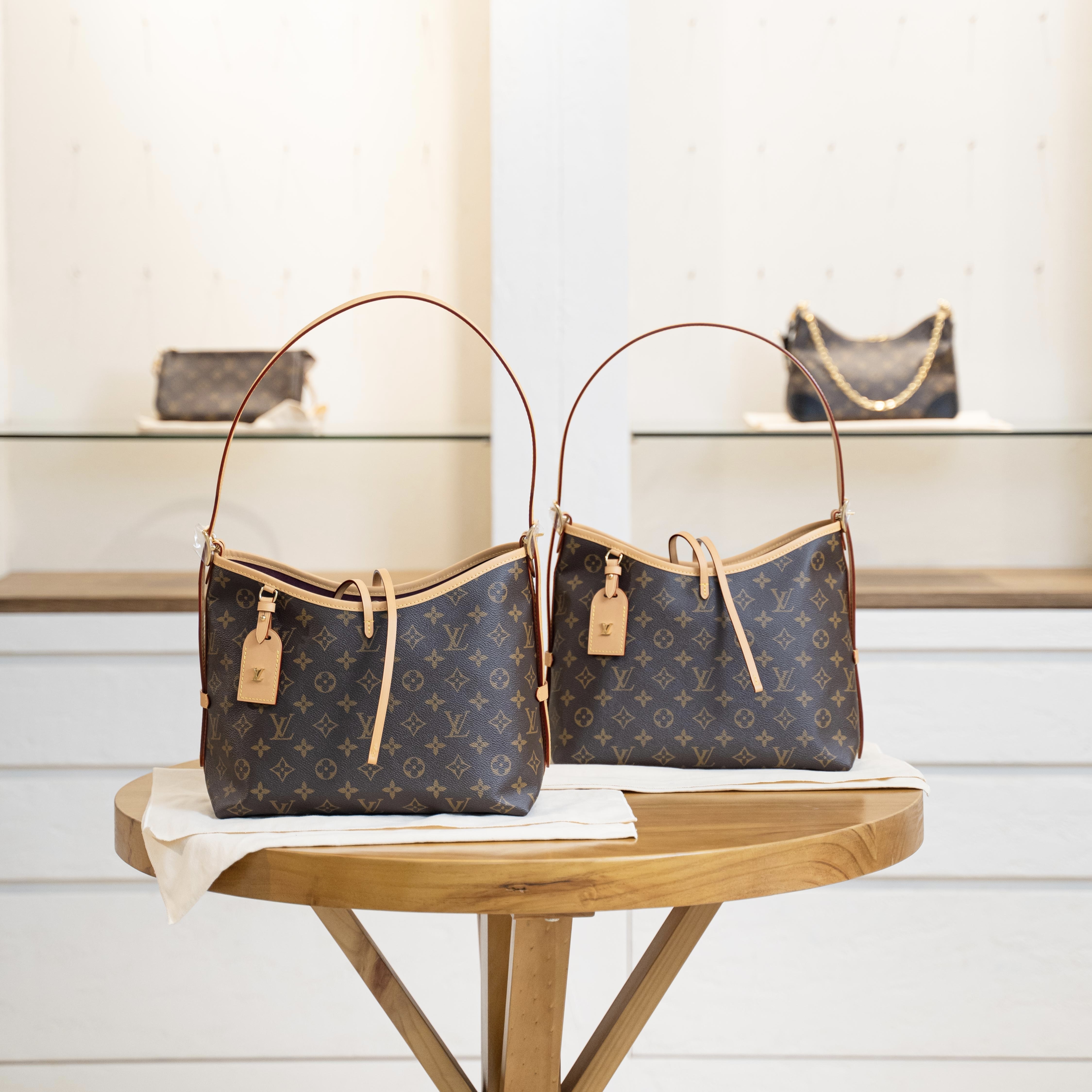 (稀少品)LV Carry All Louis Vuitton 2022 Monogram Carryall PM w/ Pouch - Brown