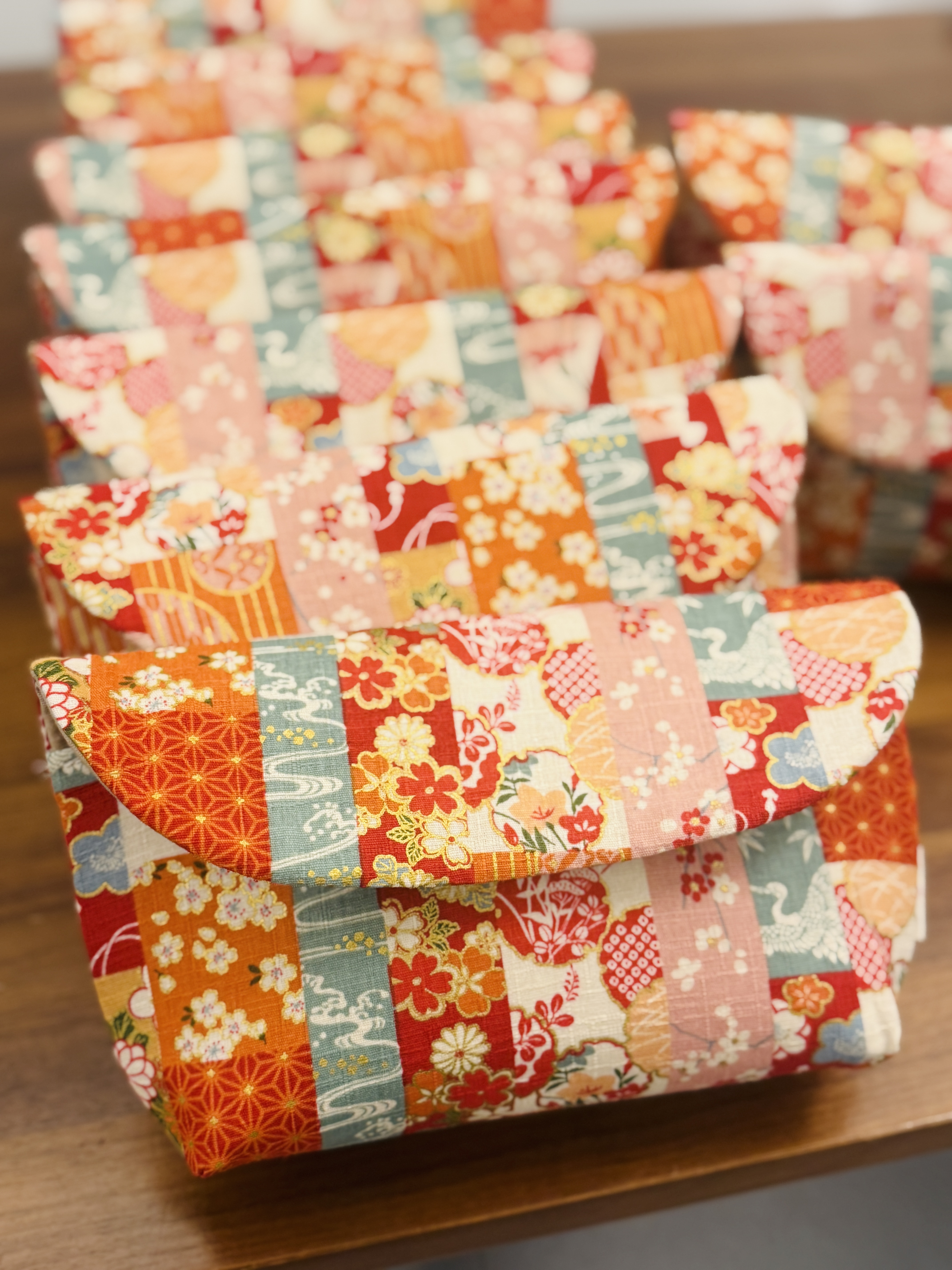 利是Pouch | 粉紅色和風布