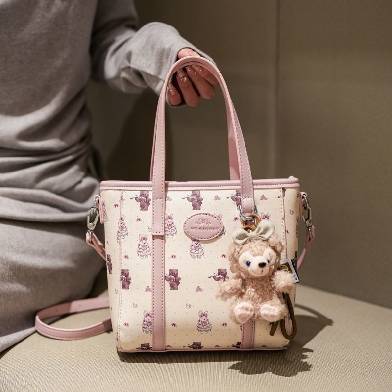 25SS 少女心兔兔熊熊塗鴉肩揹手提包-售完