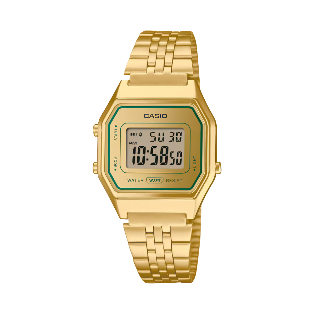 CASIO LA680WEGV-9A 女裝 金色 鏡面 方形復古跳字錶