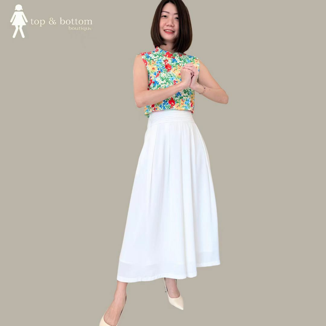 SOLID FLORAL CHEONGSAM TOP