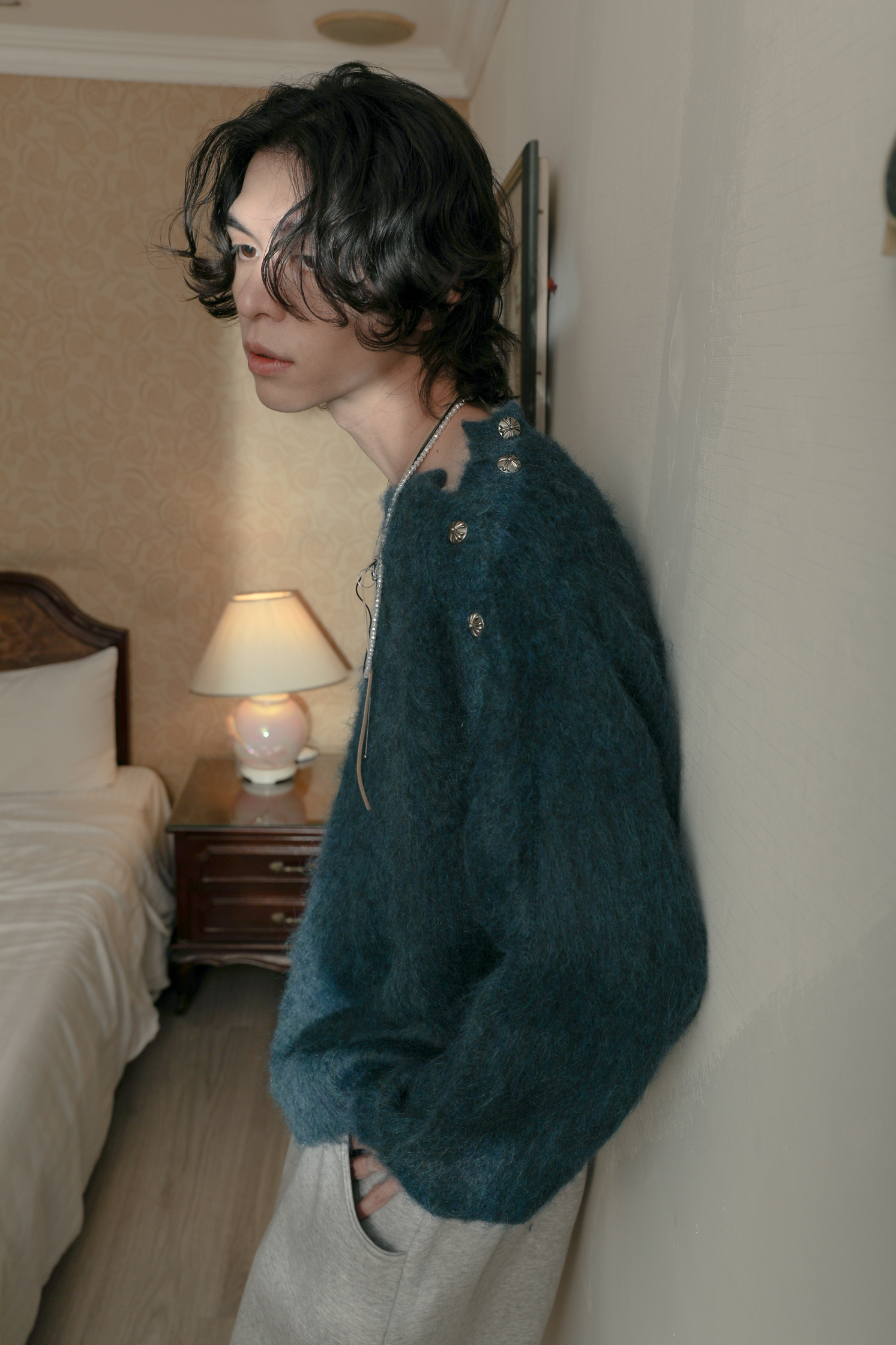 【Discount】【Unisex】Chrome Side Button Knit #毛衣