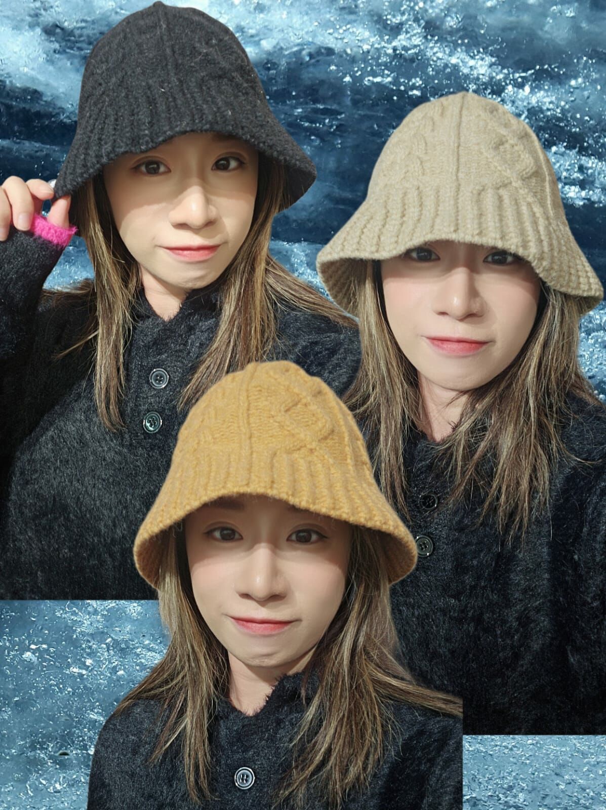 現貨韓國針織水桶帽（此為清貨價貨品不設退換） （K1 F476）