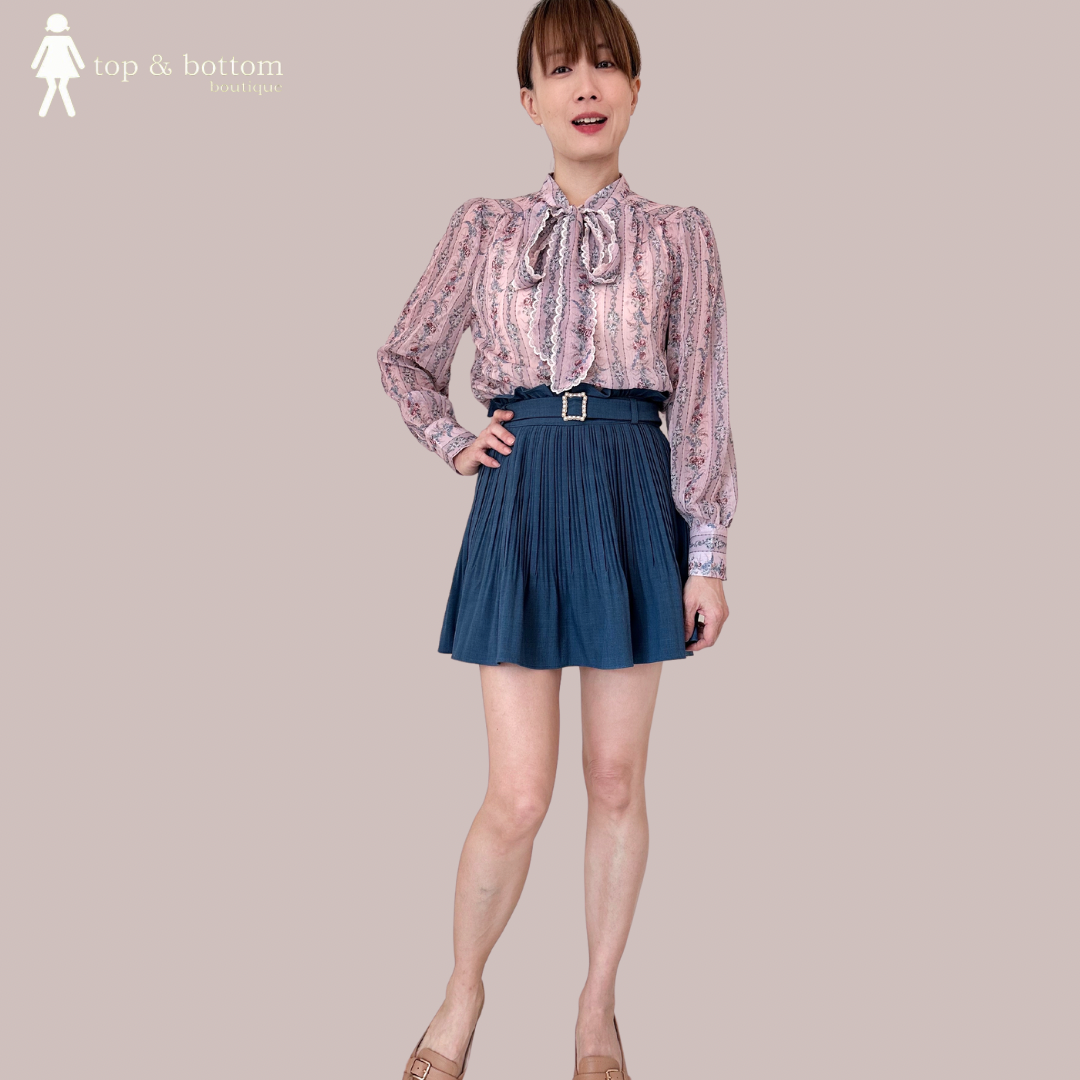 CHIFFON RIBBON & FLORAL BLOUSE