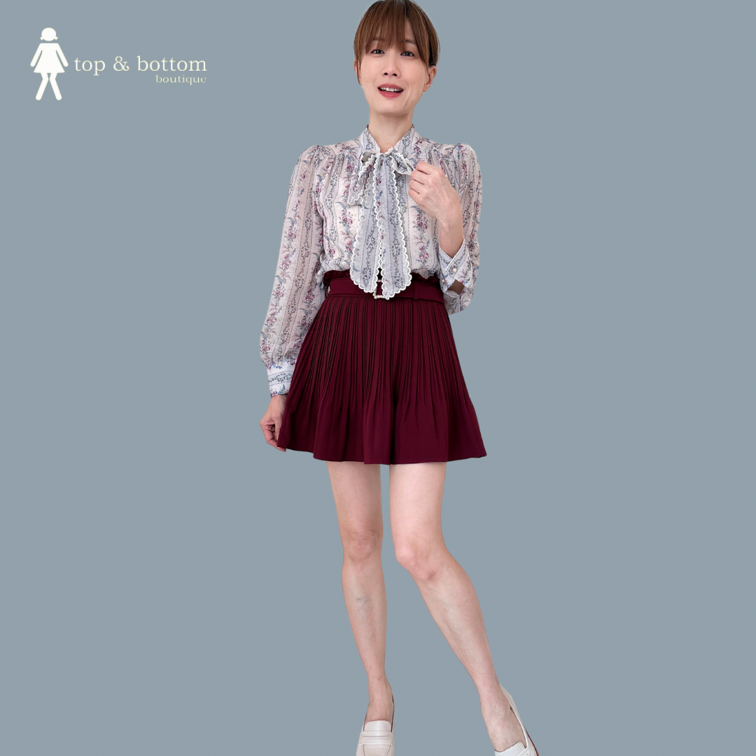 CHIFFON RIBBON & FLORAL BLOUSE