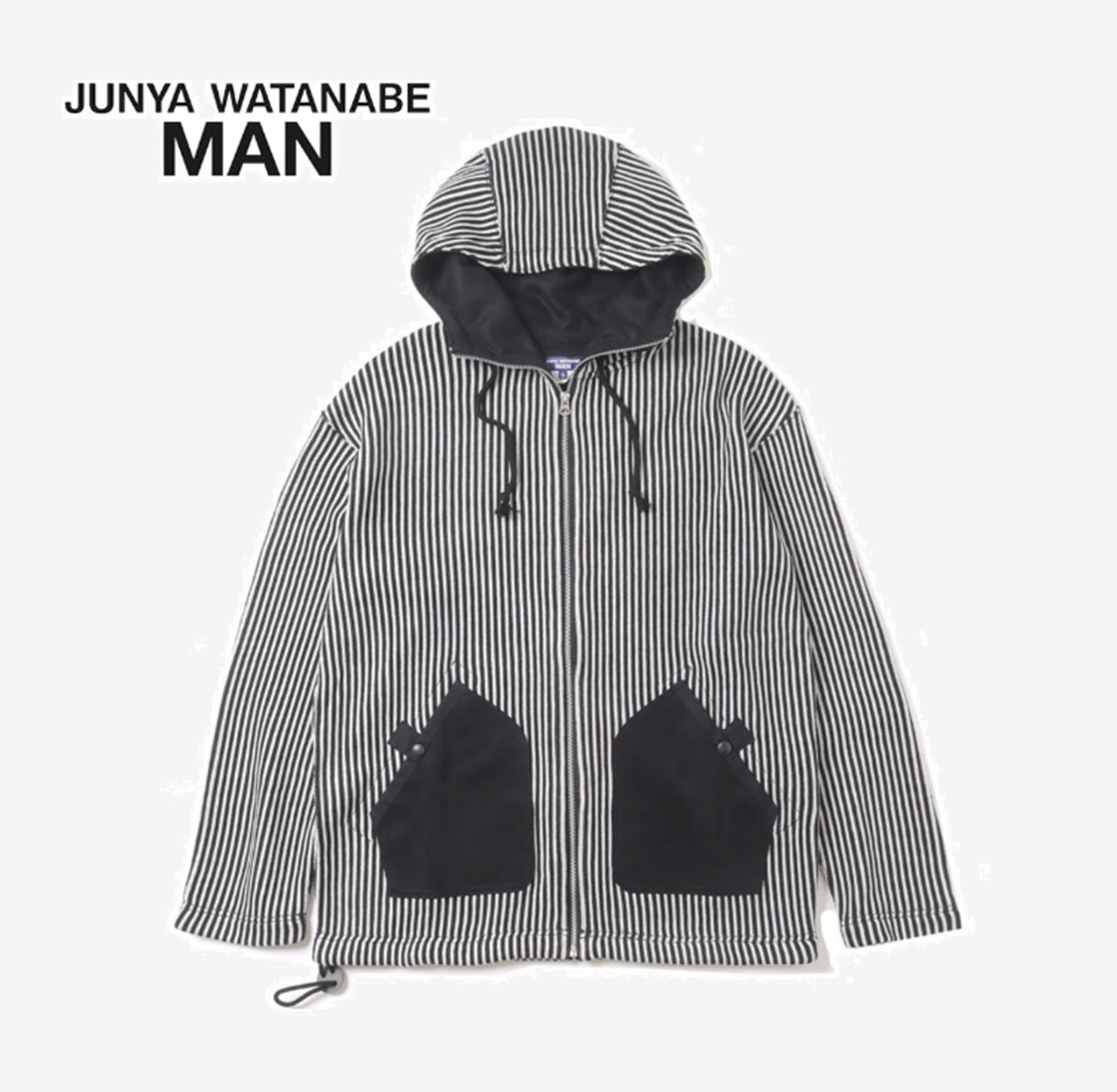 ON SALE: JUNYA WATANABE MAN COTTON POLYESTER JERSEY STRIPE URETHANE SUEDE T008 - PRE ORDER ITEM (預訂中)