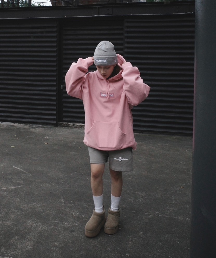 <快速出貨>Supreme Box Logo Hooded Sweatshirt 帽T 粉色
