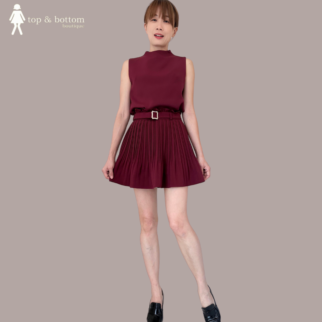 SIMPLE SOLID HIGH NECK BLOUSE