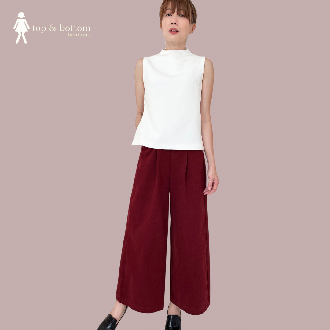 SIMPLE SOLID HIGH NECK BLOUSE