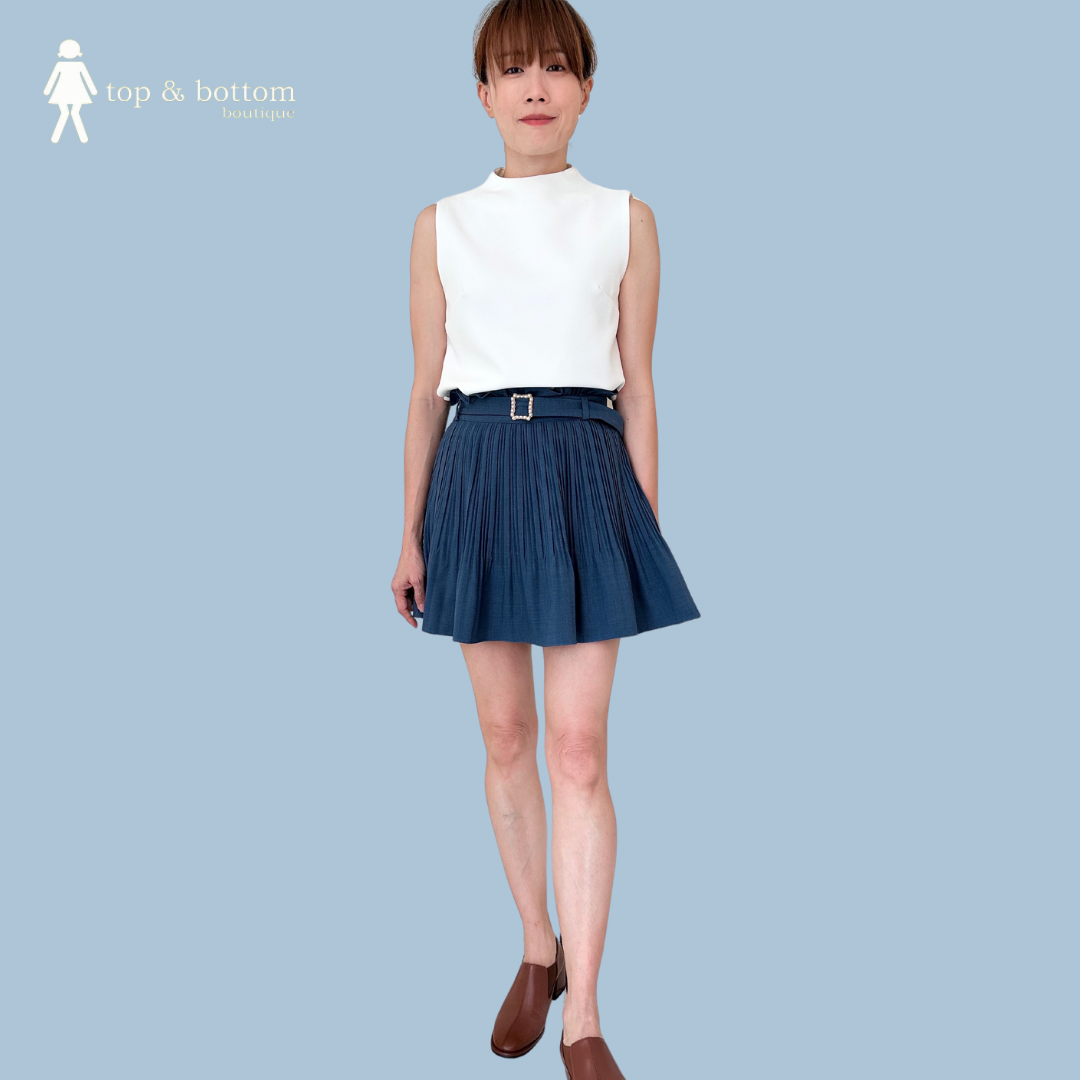 PLEATED SHORT RUFFLED SKIRT