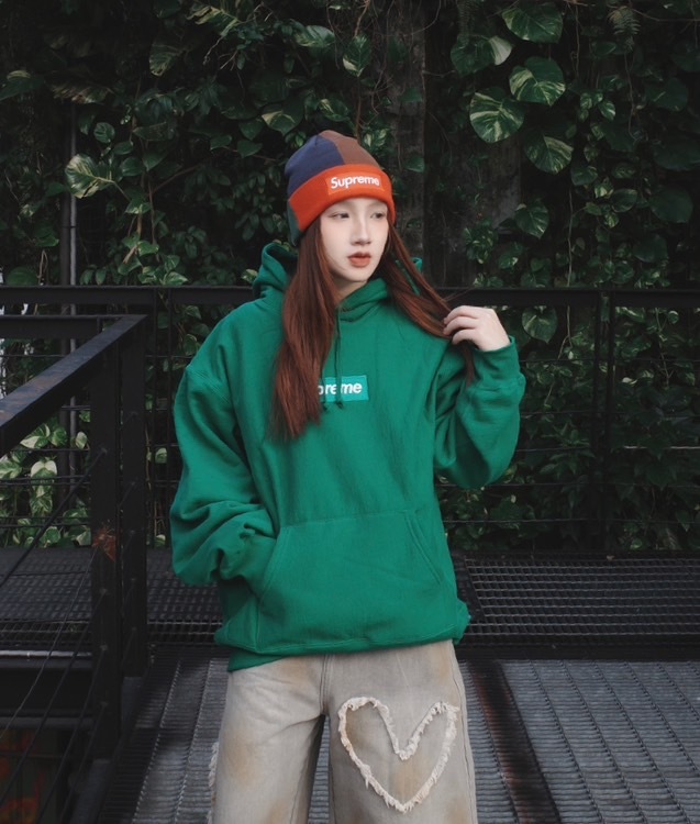 <快速出貨>Supreme Box Logo Hooded Sweatshirt 帽T 綠色