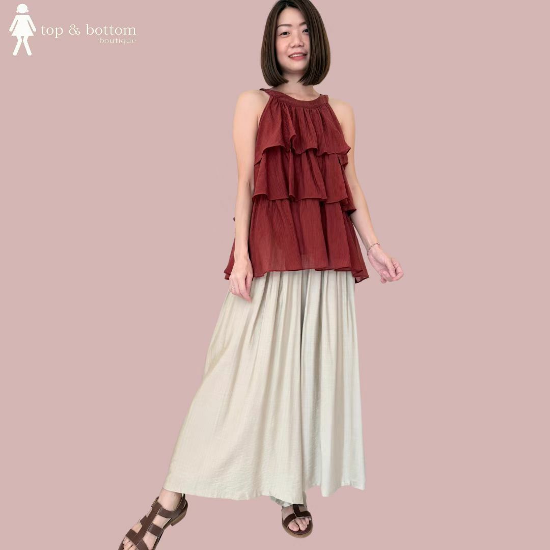 HALTER NECK LAYERED BLOUSE