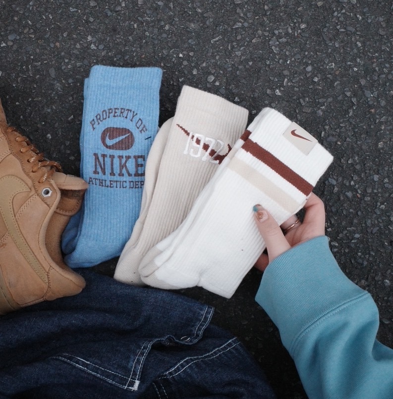 <快速出貨> 今年不能沒有的藍咖配色 NIKE 復古配色長襪