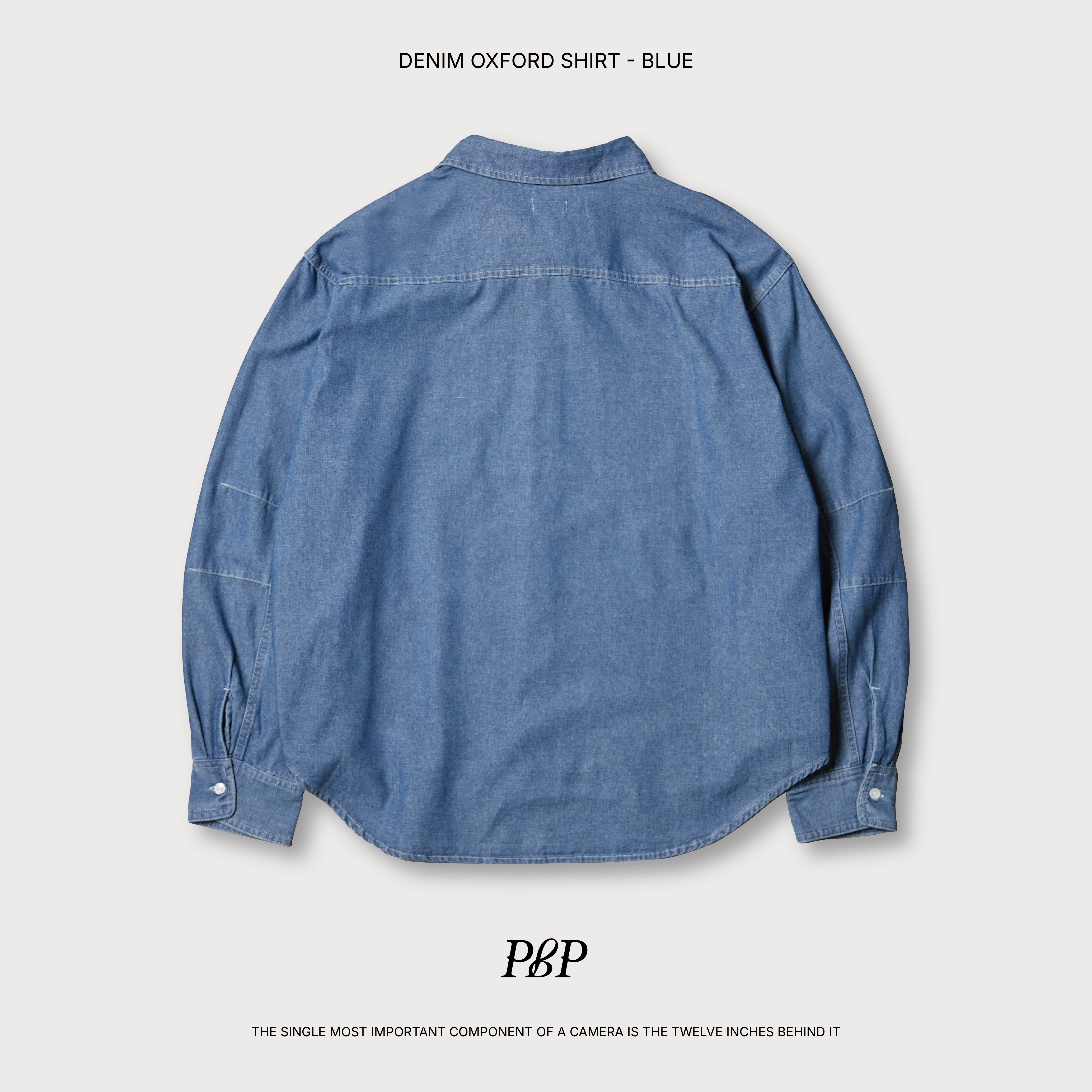 P.B.P - DENIM OXFORD SHIRT  - BLUE