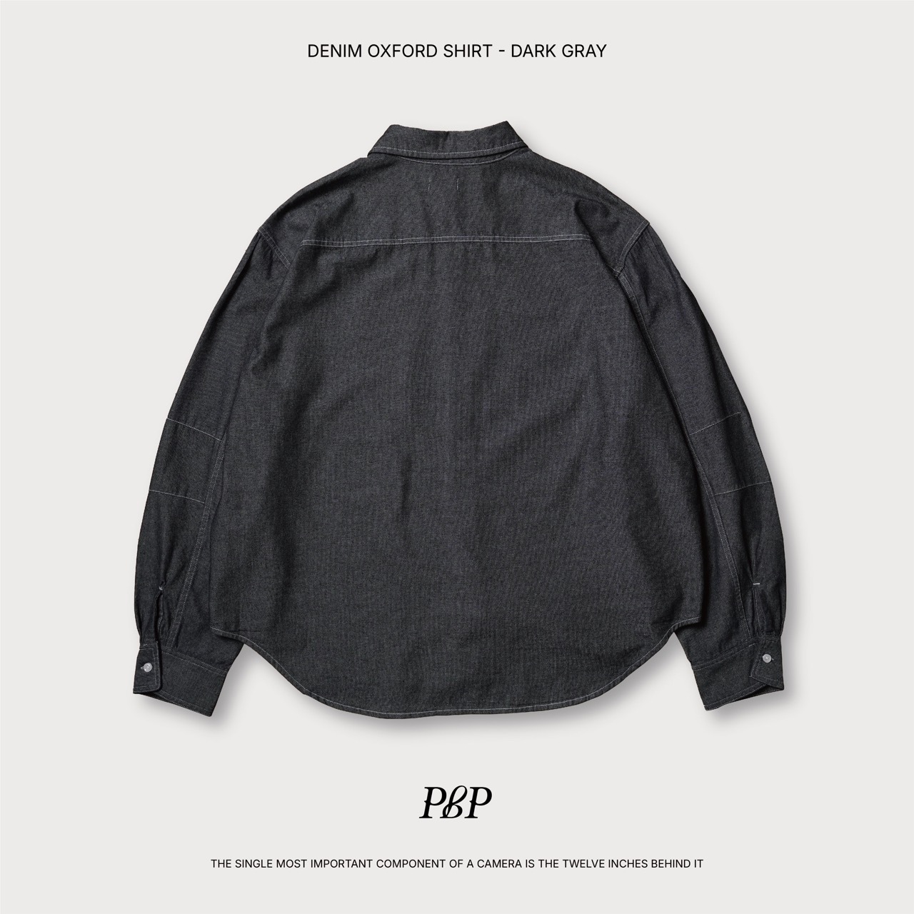 P.B.P - DENIM OXFORD SHIRT  - DARK GRAY