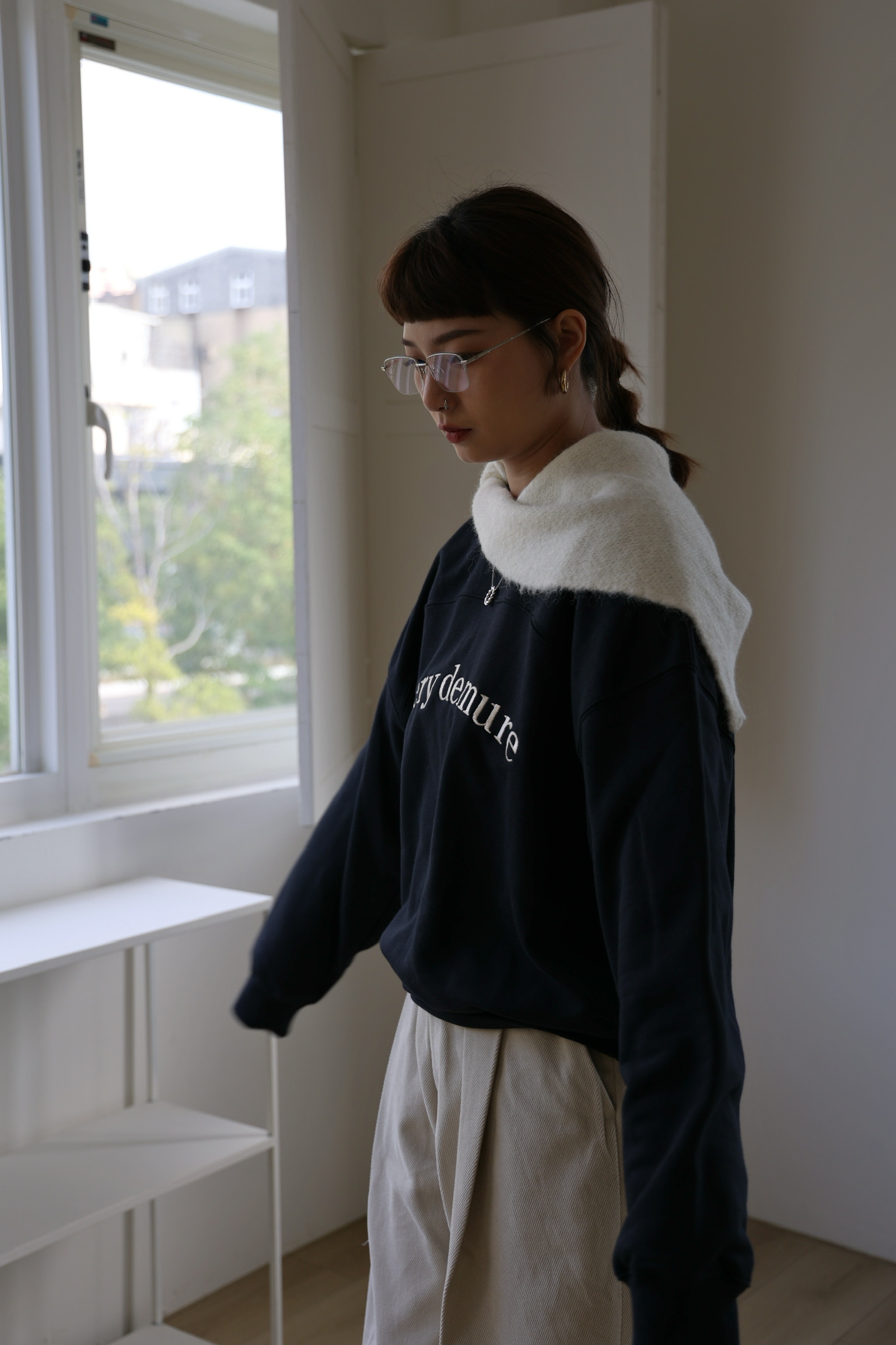 麻花橢圓silver necklace