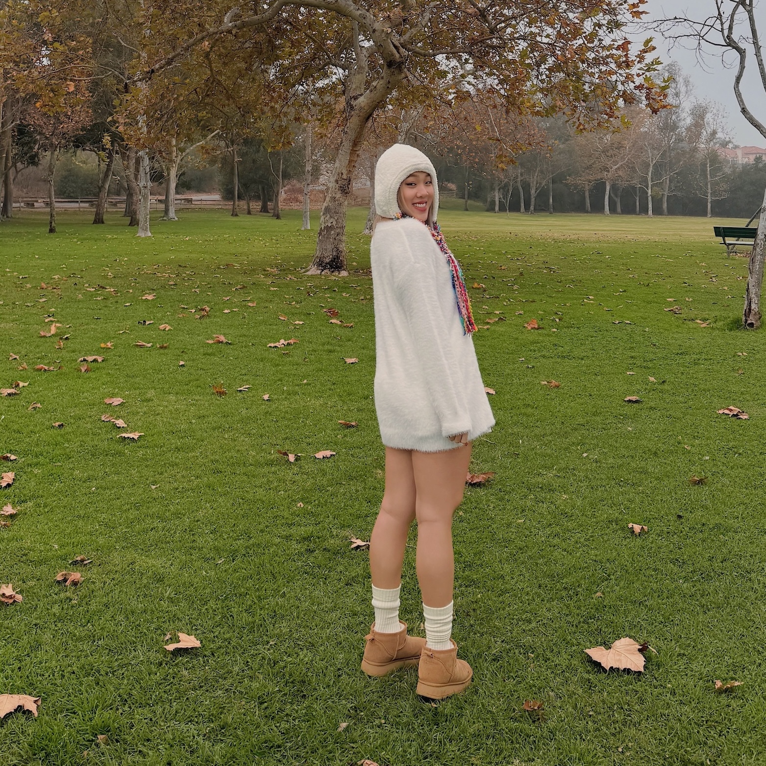 仿水貂毛Ｖ領毛衣(2色)