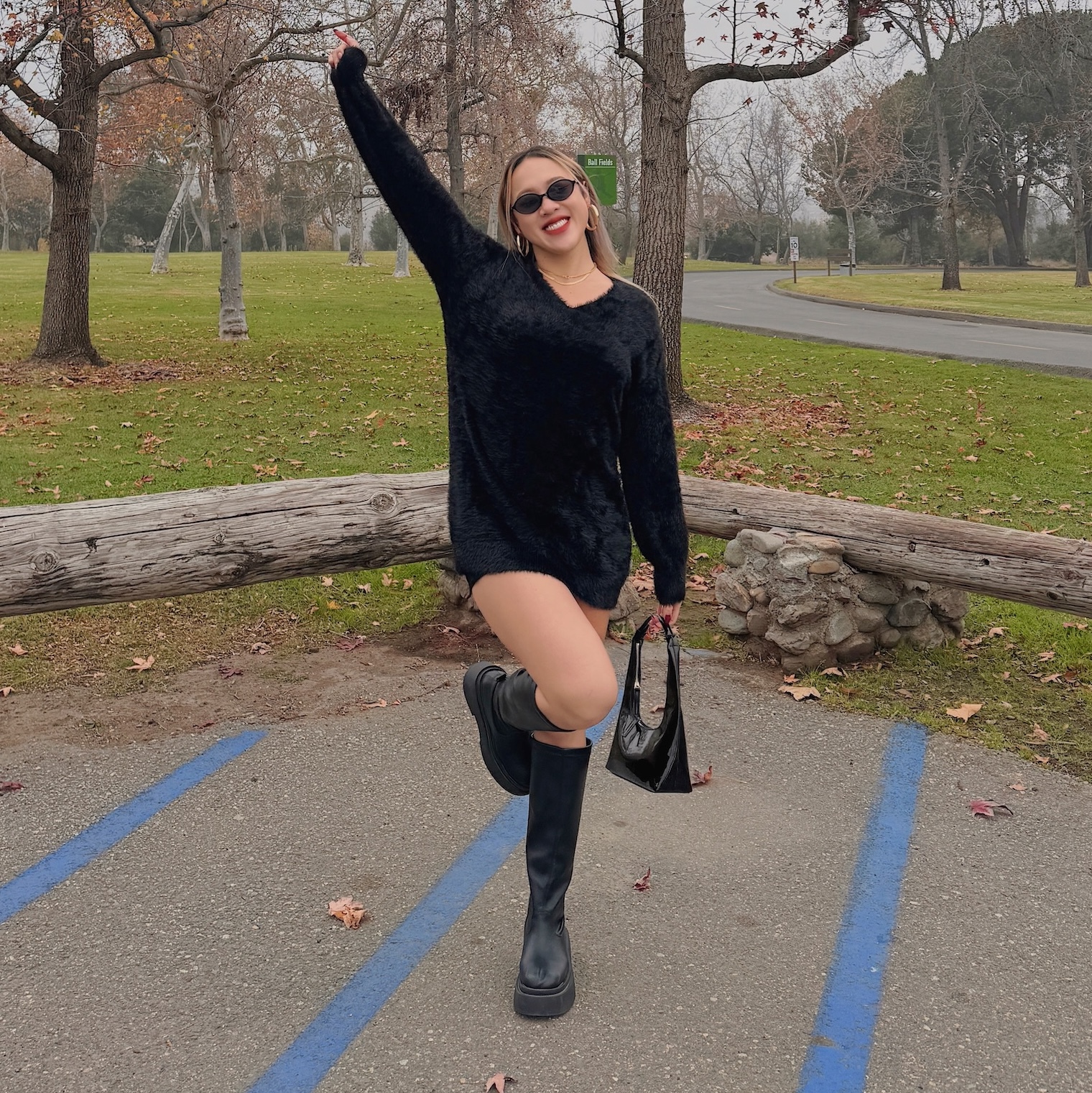 仿水貂毛Ｖ領毛衣(2色)