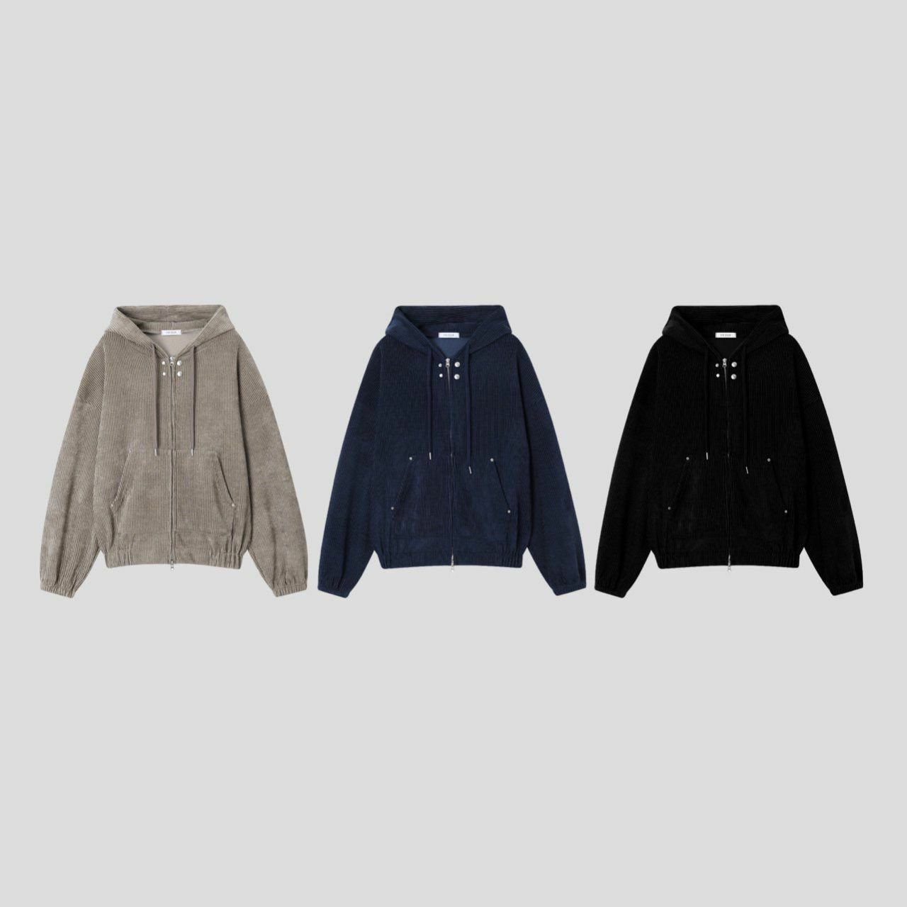 燈心絨連帽拉鍊外套 JK2603