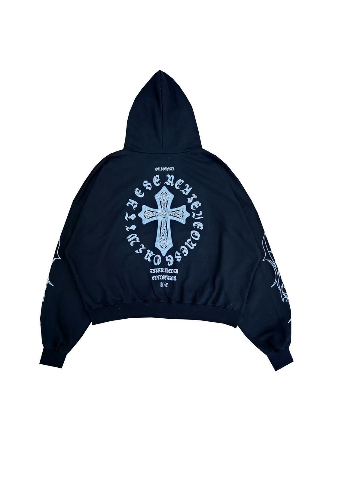 英文字圖案連帽拉鍊外套 JK2602