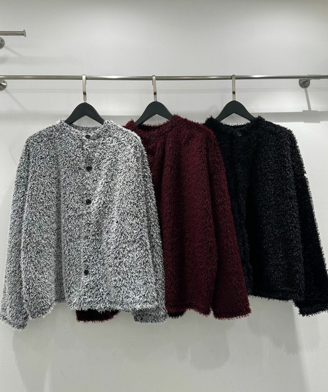 圓領開胸毛毛針織外套 JK2606