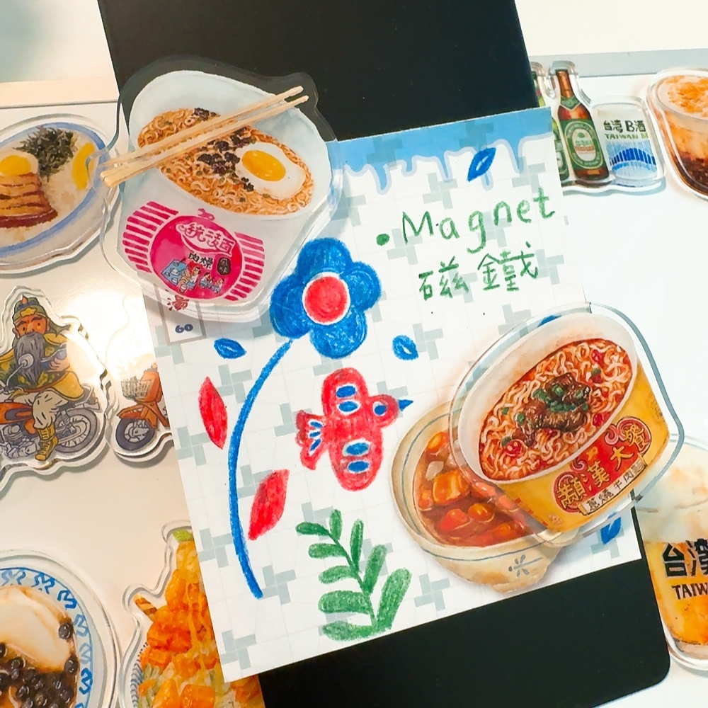 台灣泡麵系列 壓克力磁鐵｜針線球