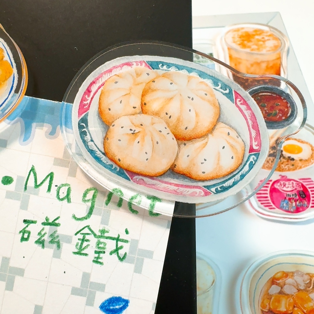 台灣早餐系列 甲紮等 壓克力磁鐵｜針線球
