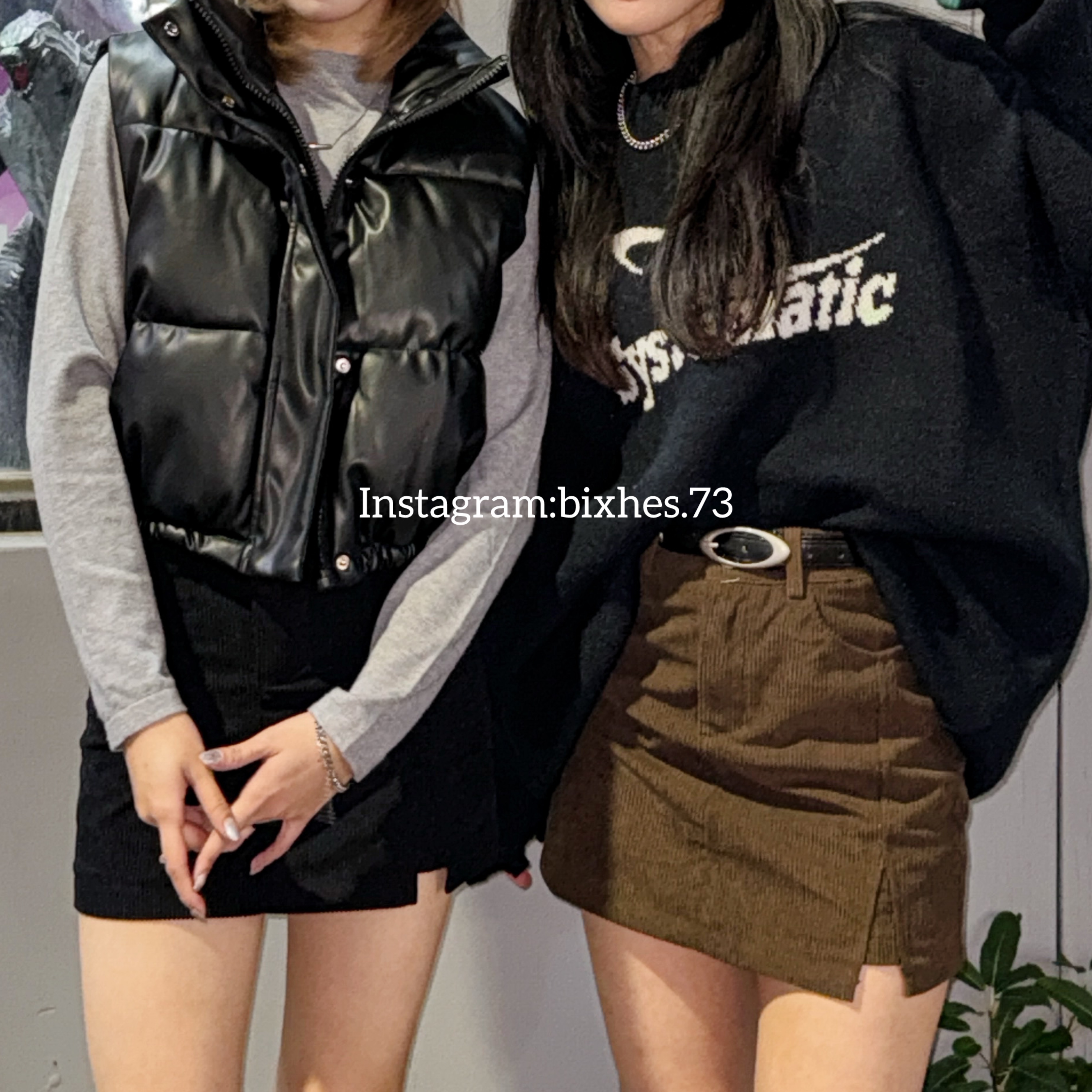 燈芯絨開衩短裙(D00043)