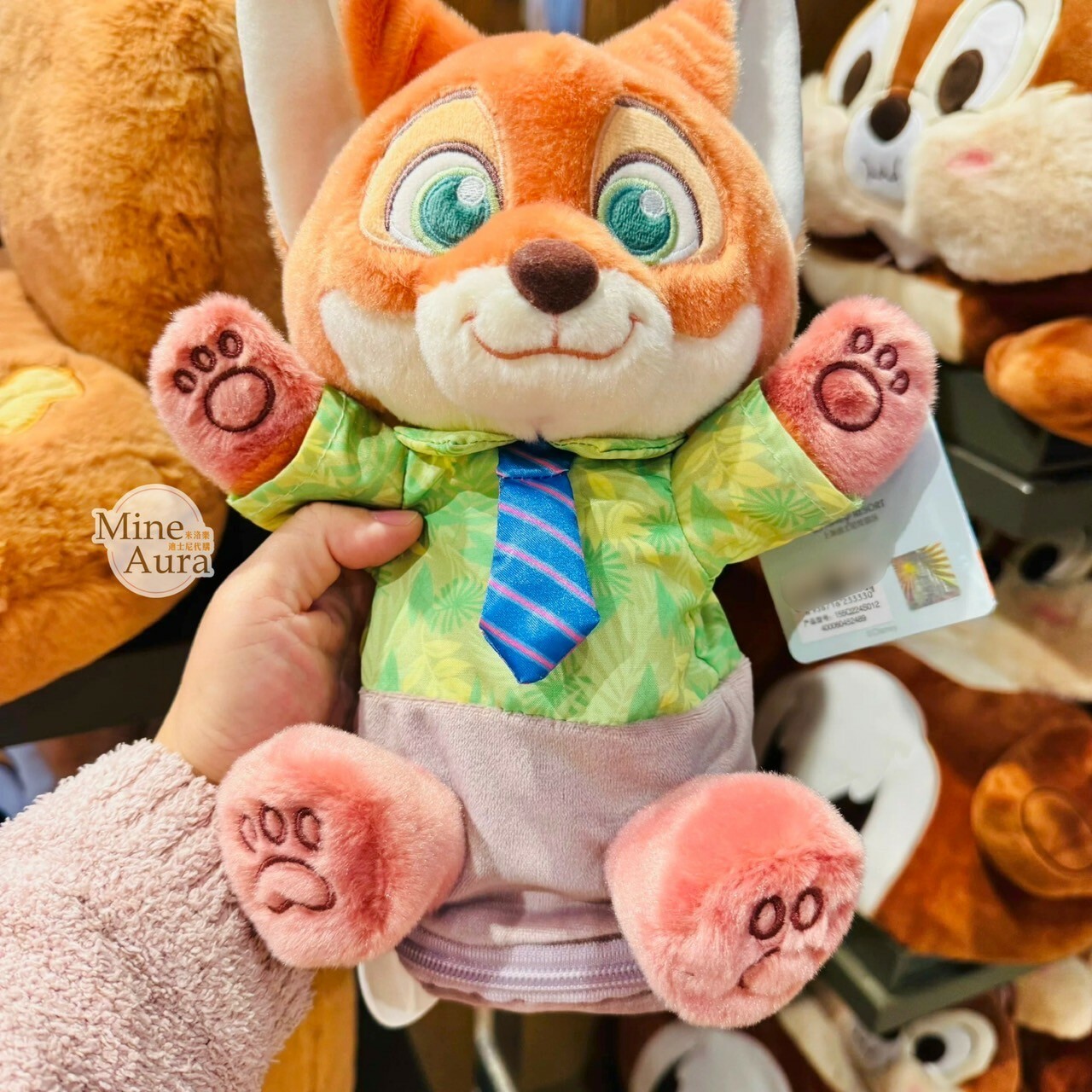 胡尼克 Nick 絨毛造型 筆袋 收納袋 動物方城市 Zootopia -上海迪士尼樂園