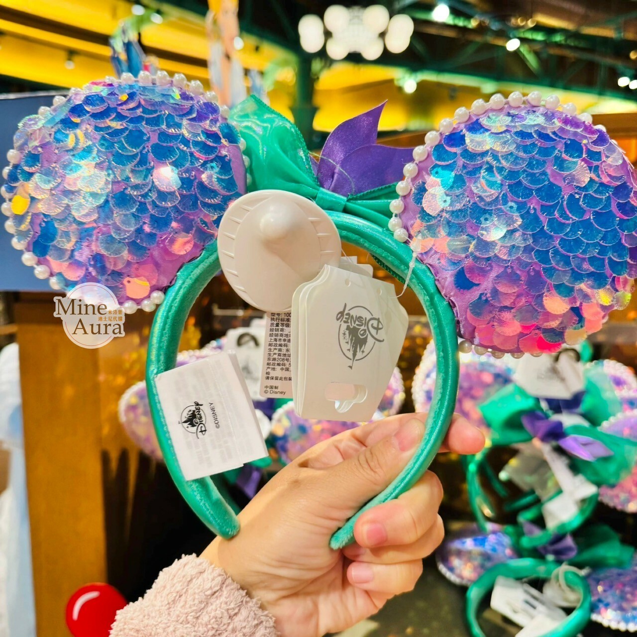 小美人魚 The Little Mermaid 米妮 Minnie 蝴蝶結 亮片造型 髮圈 髮箍 -上海迪士尼樂園