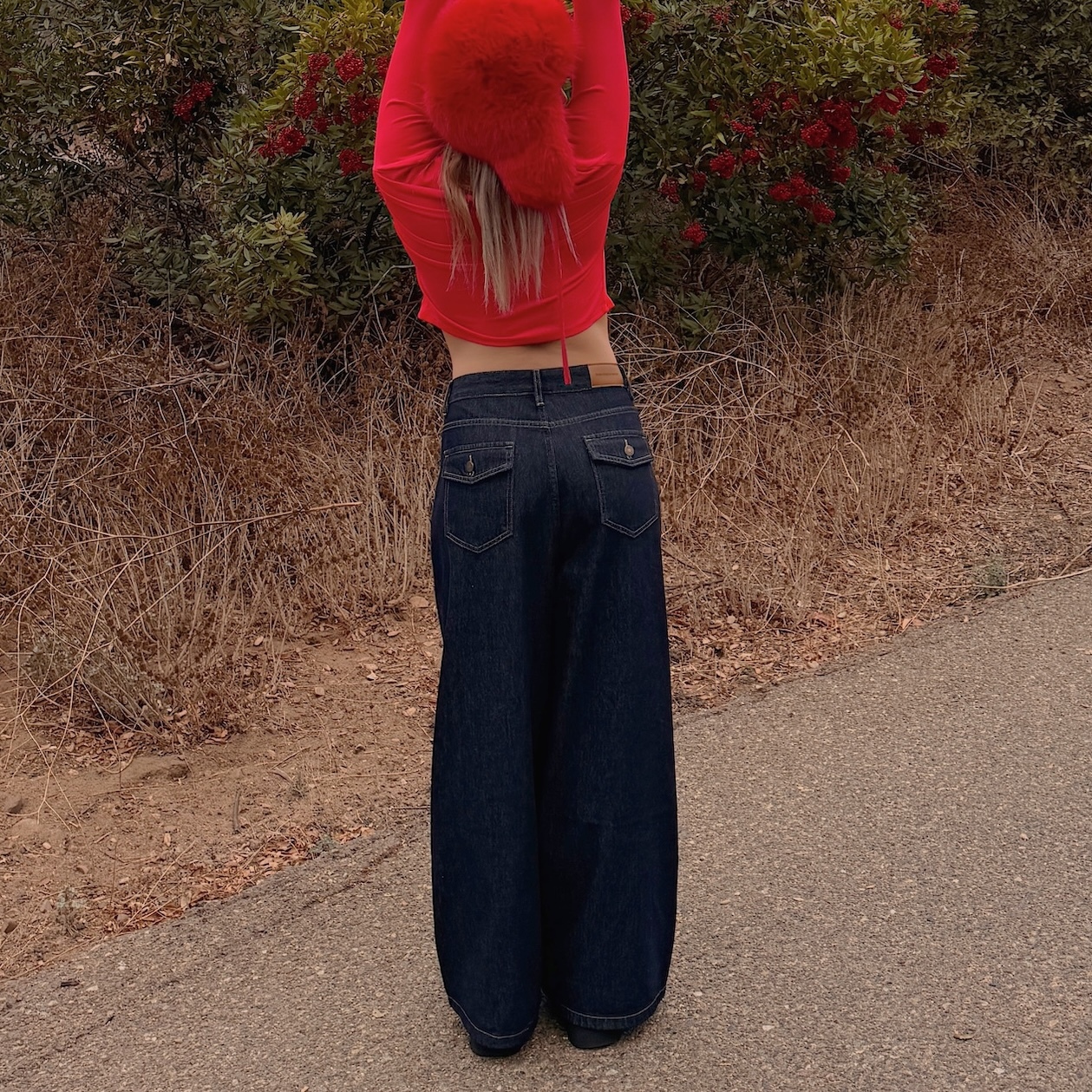 必收款🇺🇸美式深藍牛仔寬褲