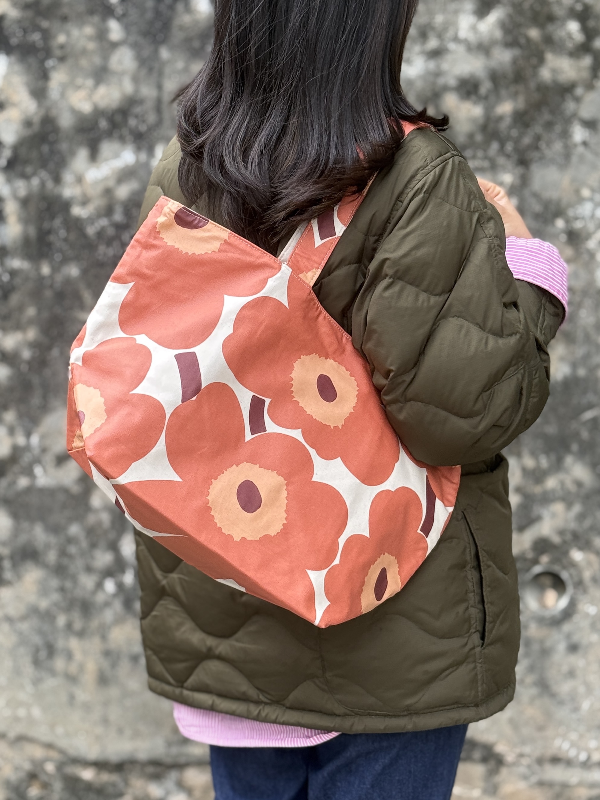 2 way tote | Marimekko waterproof fabric | Toffee Unikko