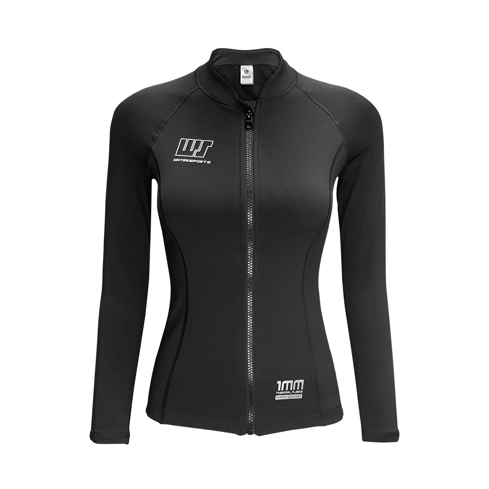 1mm 女士抗水抓毛游泳保暖夾克 - 黑
