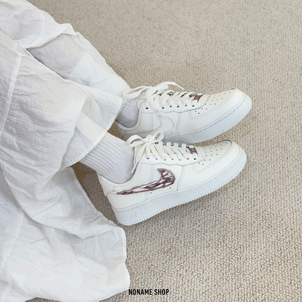 NIKE AIR FORCE 1 "Molten Swoosh" AF1 液態 金屬 溶解 Y2K 玫瑰金 (女款)