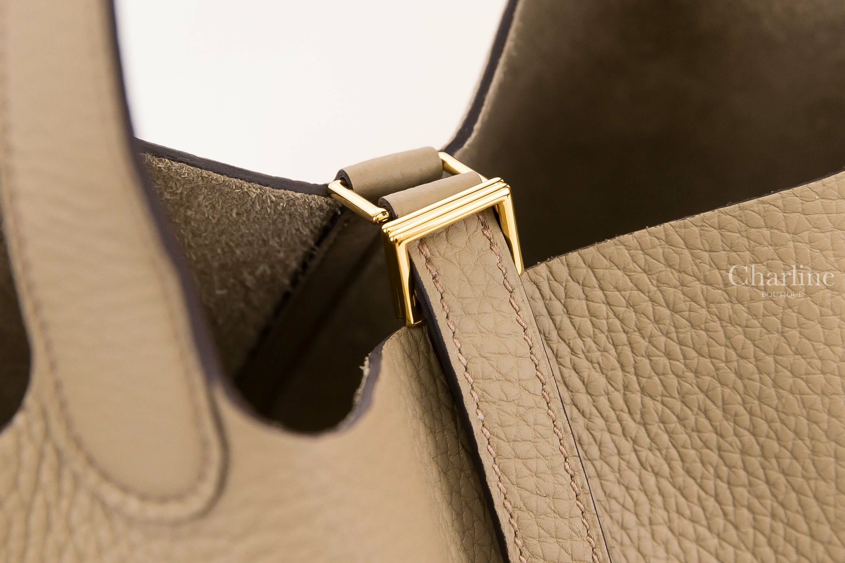 Hermès Picotin Lock 22cm 8Q Beige Marfa Taurillon Clemence 馬爾法米色金釦中型提把水桶包