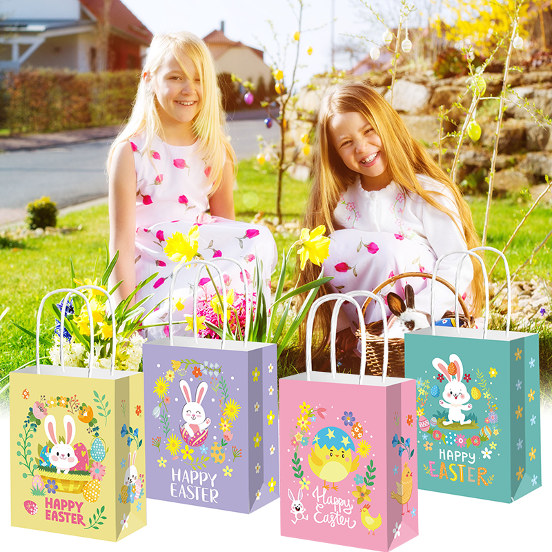 復活節兔子小雞彩蛋提繩紙袋 (一包12個) BD185