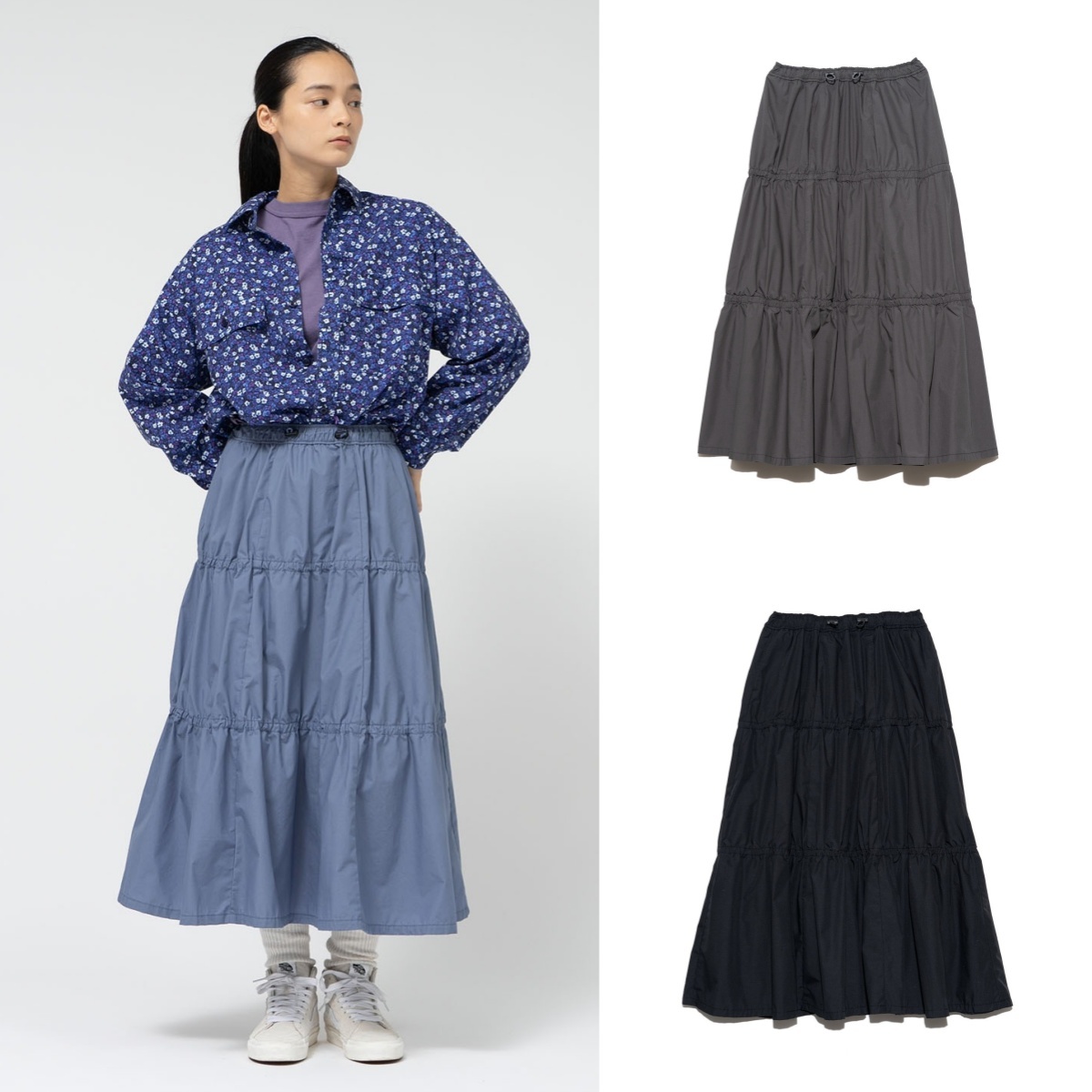 預購┃日本 TNF 紫標 Field Tiered Skirt 抽繩 蛋糕裙