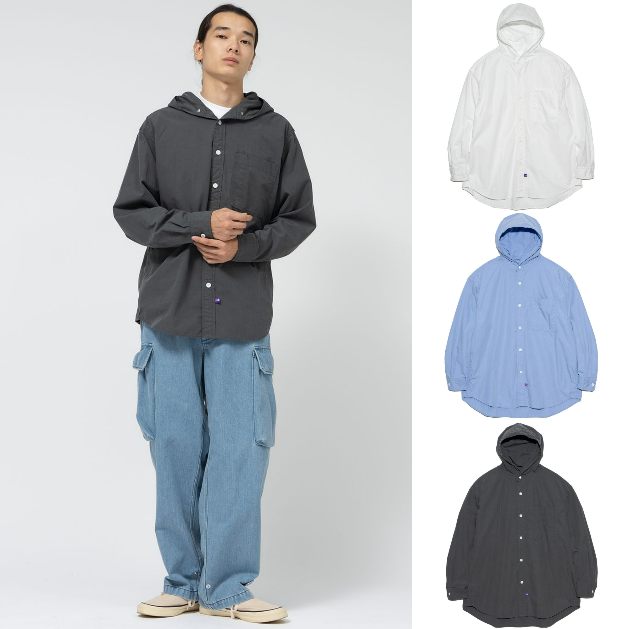 現貨┃日本 TNF 紫標 Mountain Hooded Shirt 連帽 襯衫