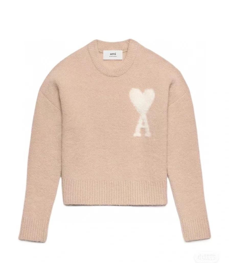 Ami 裸粉色毛衣-M
