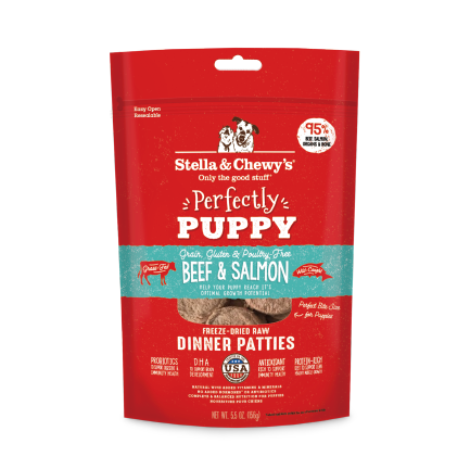 Stella Chewy's 凍乾生肉狗主糧 幼犬系列 - 牛肉及三文魚配方