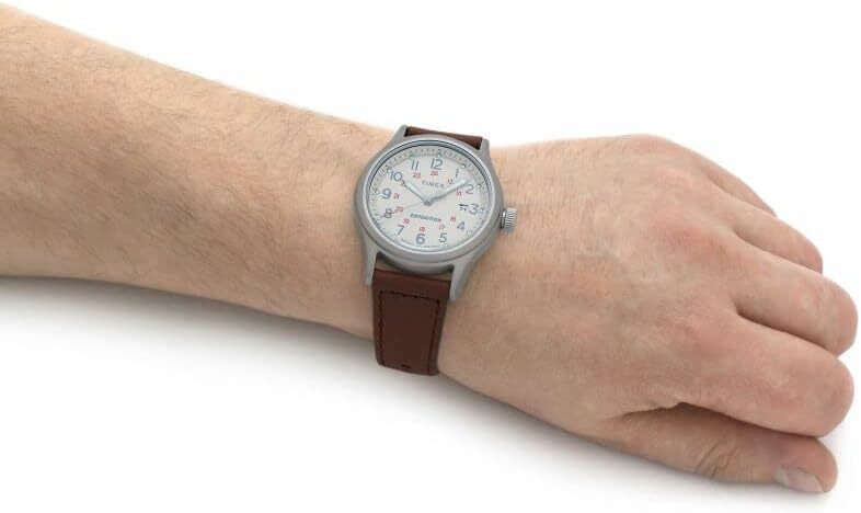 萬年鐘錶 - TIMEX 天美時  奶油色錶盤棕色皮錶帶男錶  TW2V07300  錶徑 41MM