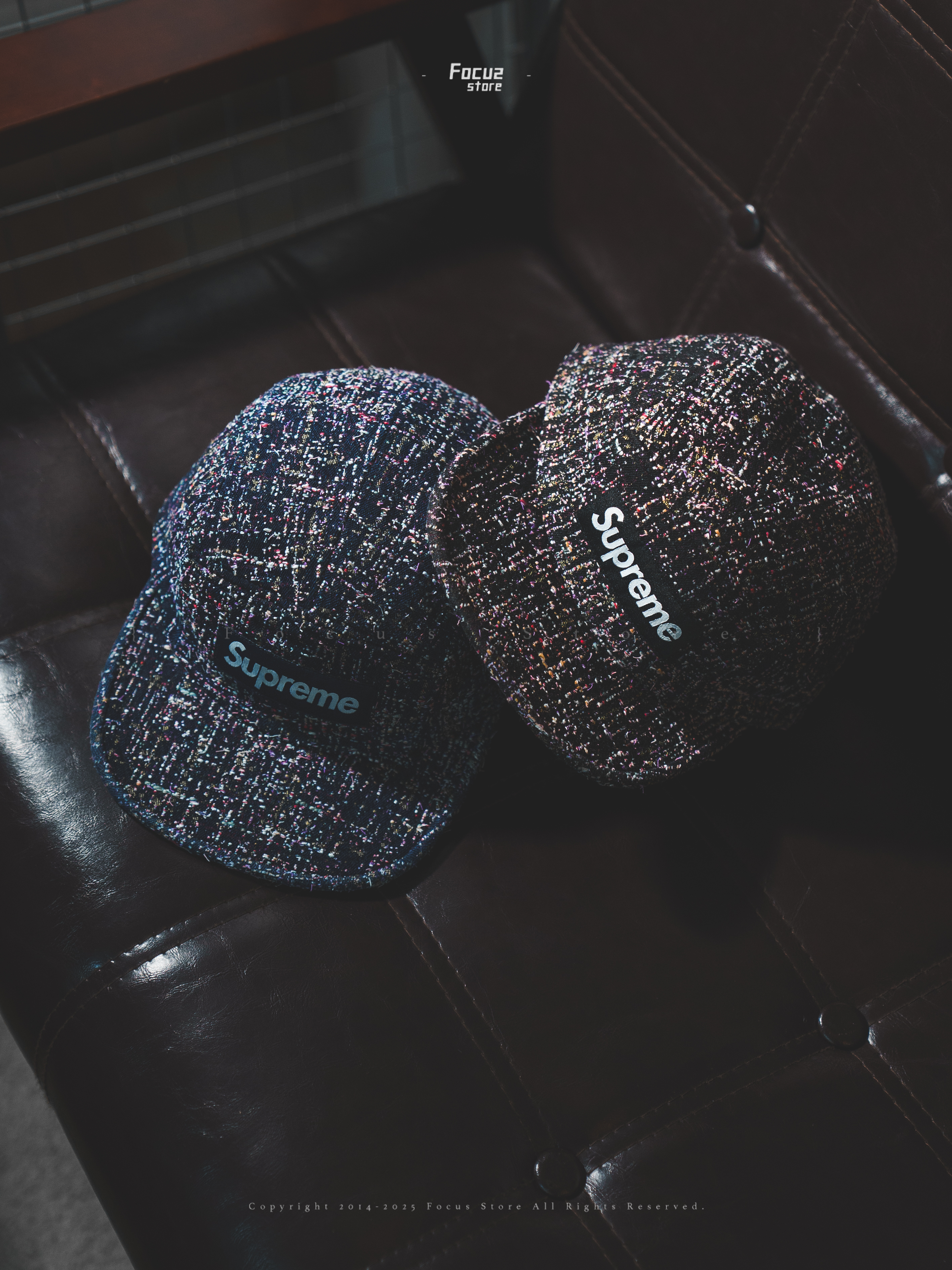 【Focus Store】現貨秒發 Supreme FW24 Week18 Denim Bouclé Camp Cap 老帽 毛圈紗