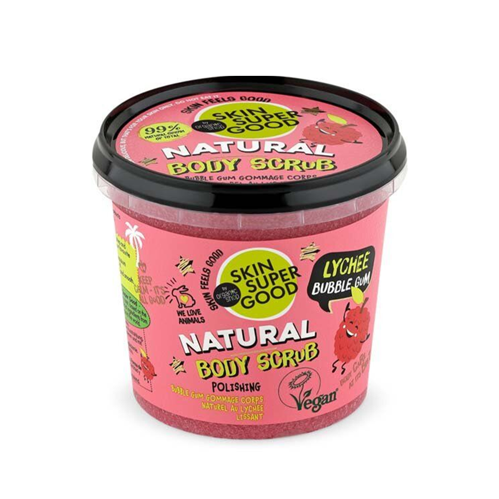 Organic Shop SKIN SUPER GOOD Natural荔枝泡泡糖天然身體磨砂膏 360ml