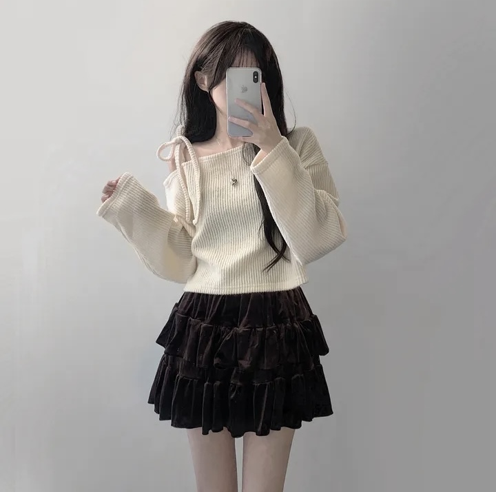 Creamy Ribbon Knit Top