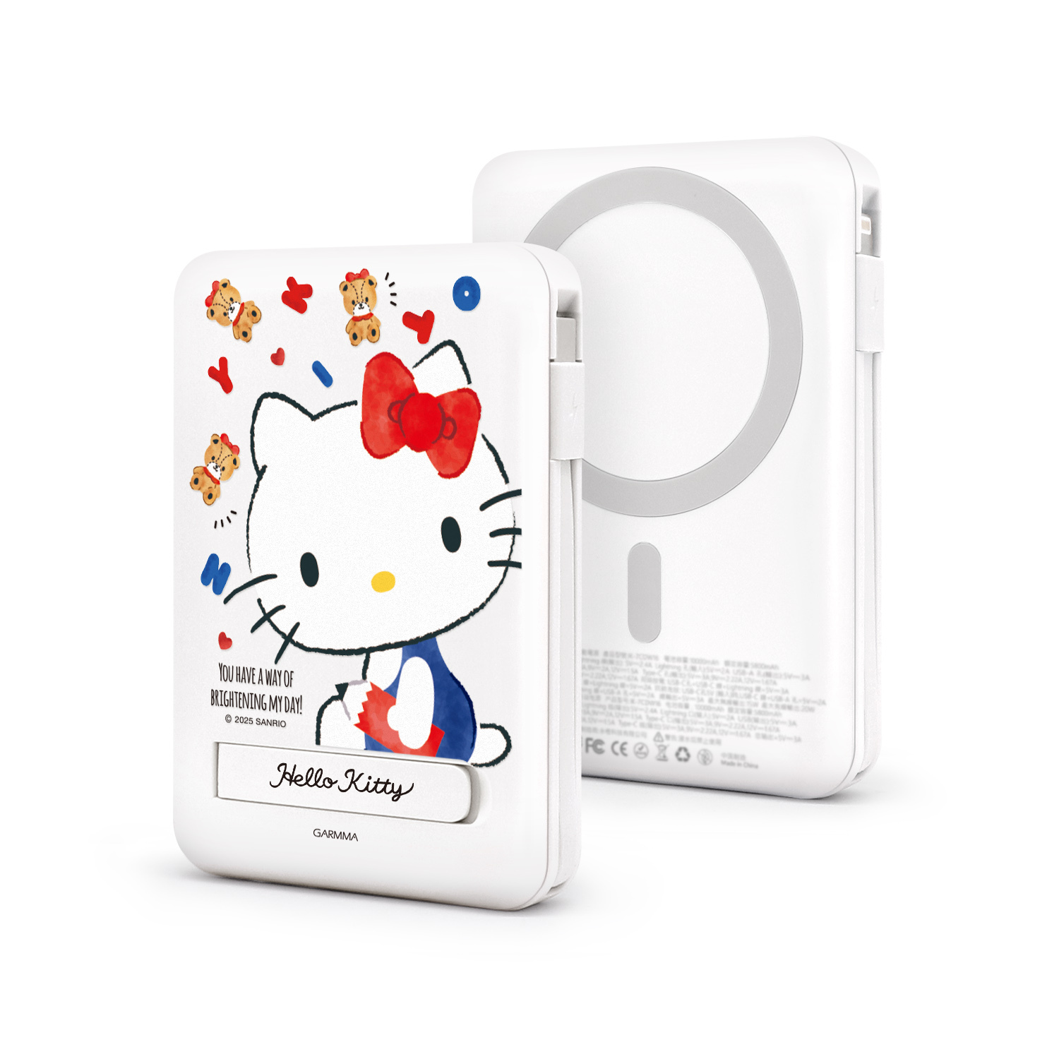 Hello Kitty 磁吸帶線五合一行動電源 鉛筆熊熊