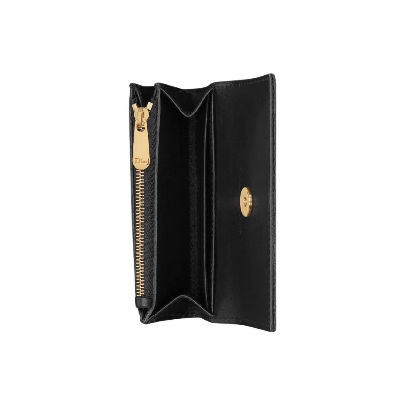 DIOR Jolie Scarlet Cannage 藤格紋圖案羊皮銀包