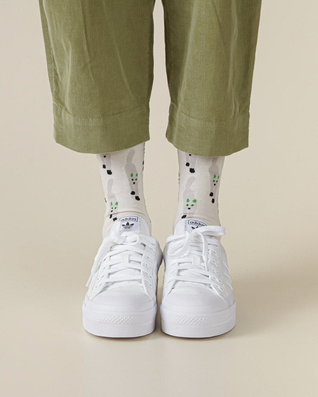 WARMGREY TAIL 中筒襪-貓來了(二色可選)