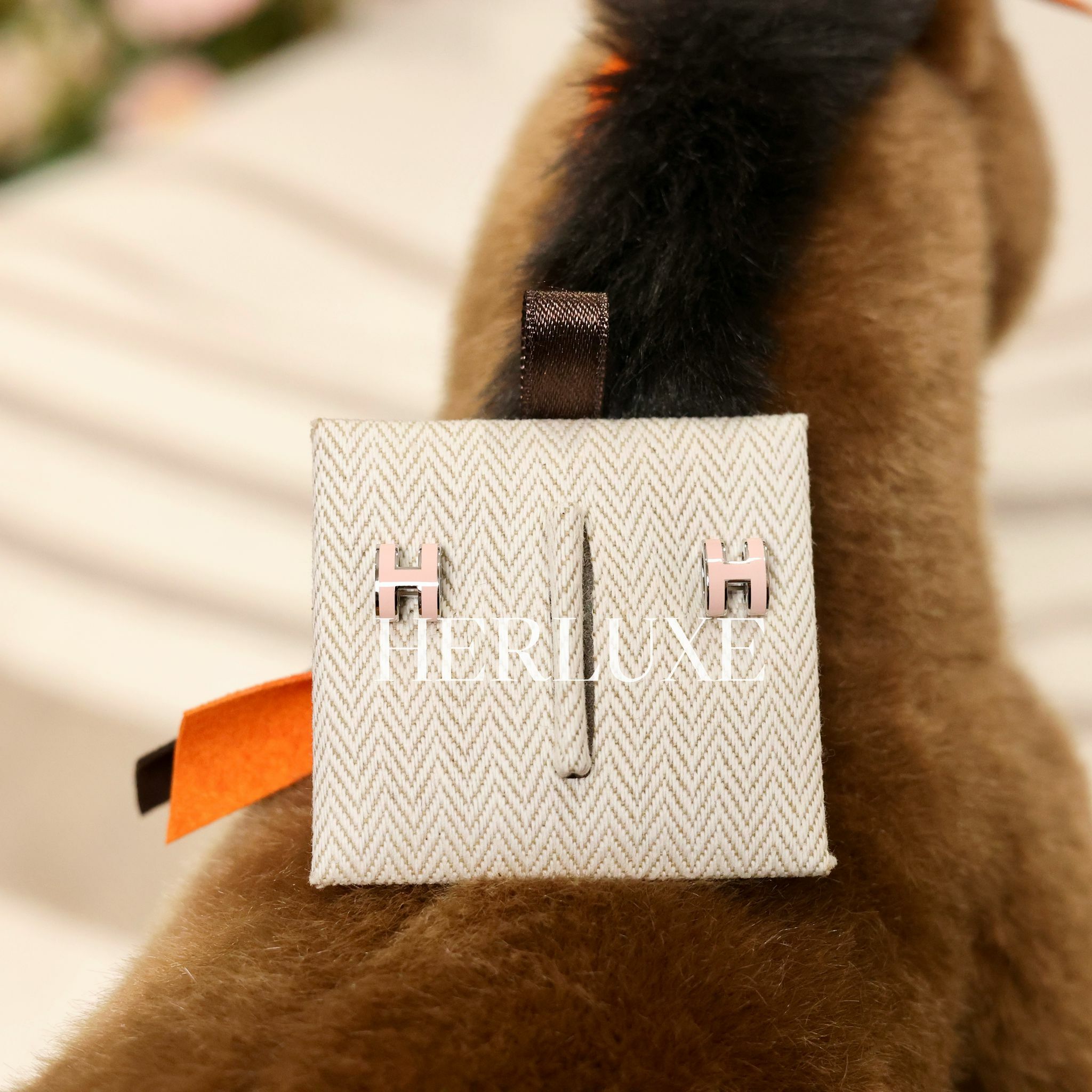 Mini pop H earrings 85 rose dragee CK