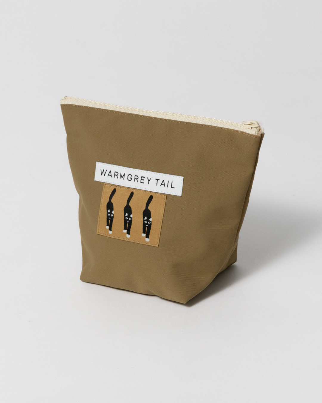 WARMGREY TAIL 立體收納袋-貓來了LOGO(駝)