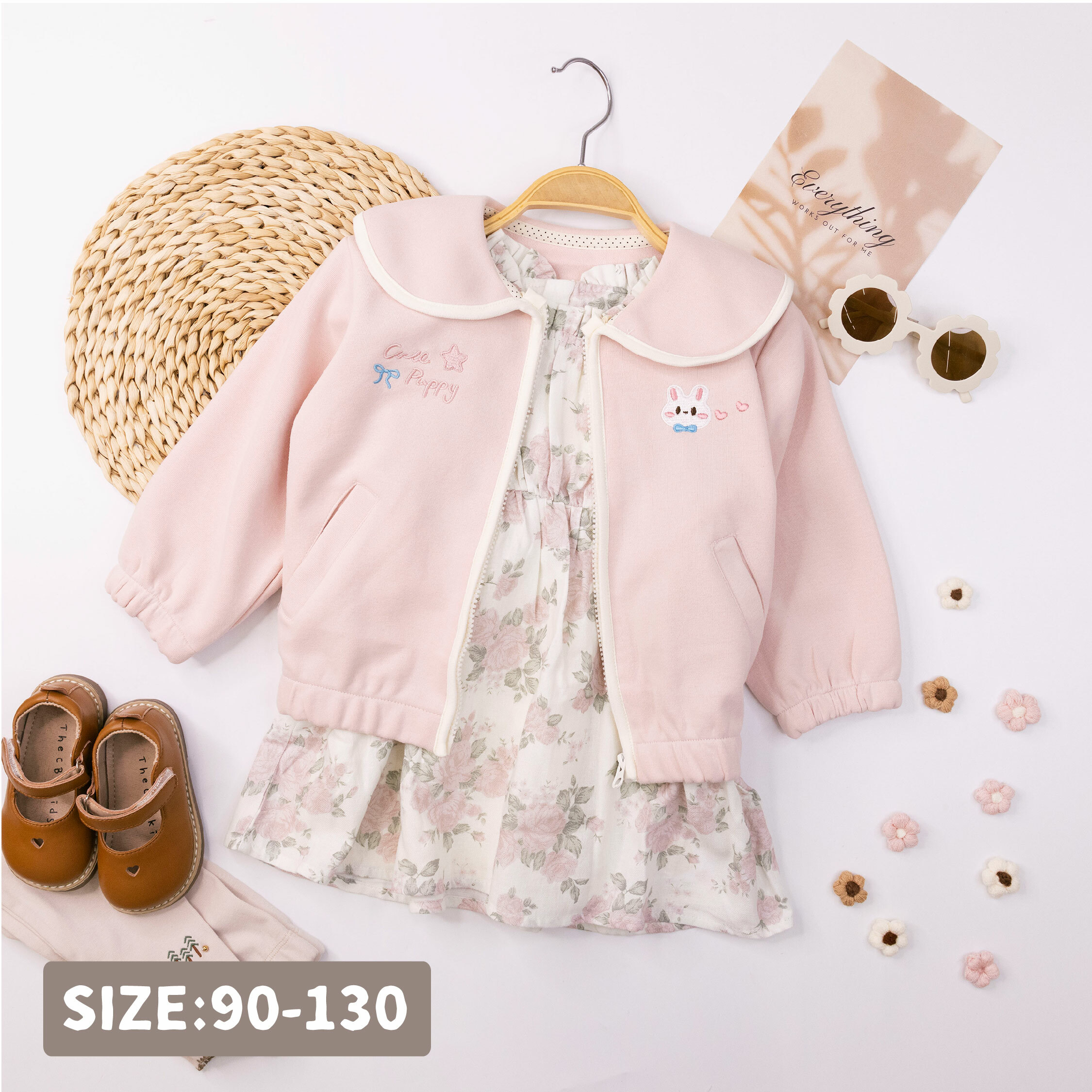 【H55058】甜心腮紅小兔翻領外套